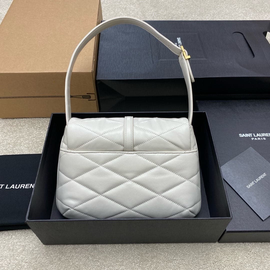 Saint Laurent Jamie Shoulder Bag Off White Ferragens Douradas