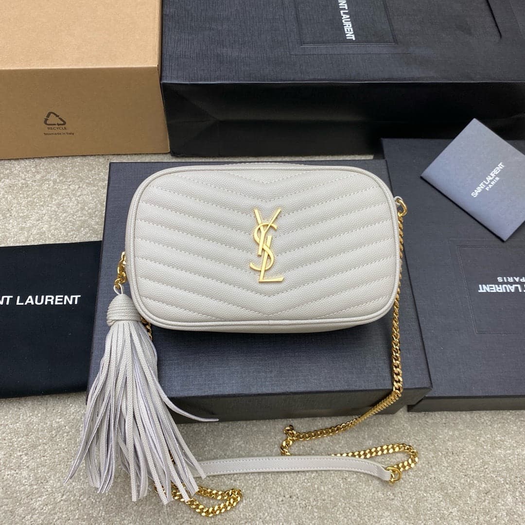 Saint Laurent Lou Camera Bag Off White Ferragens Douradas