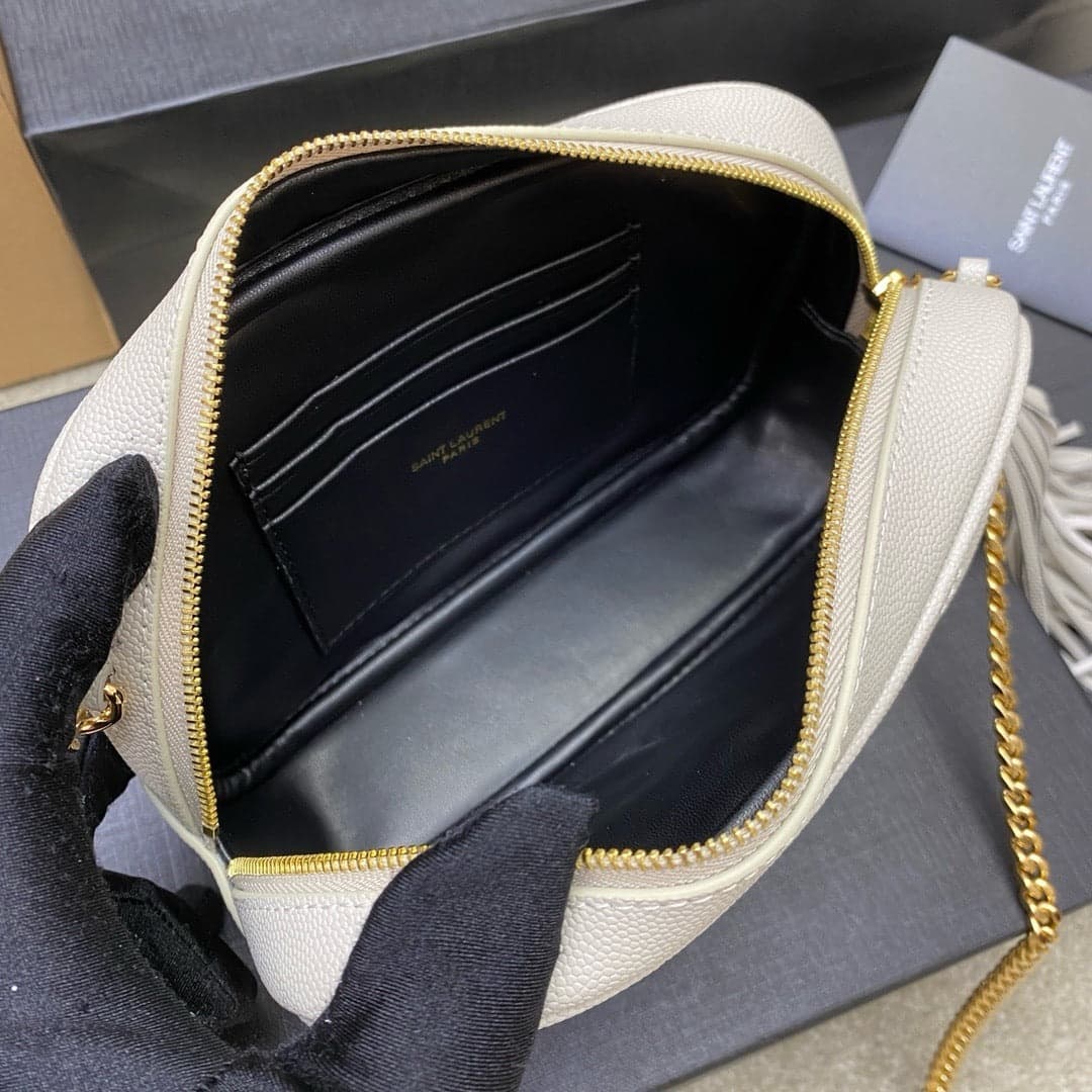 Saint Laurent Lou Camera Bag Off White Ferragens Douradas