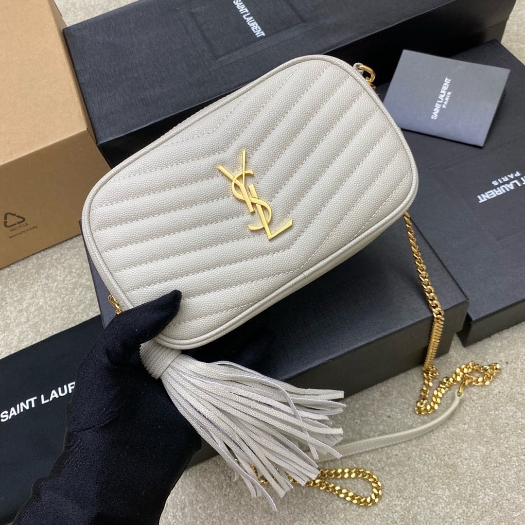 Saint Laurent Lou Camera Bag Off White Ferragens Douradas