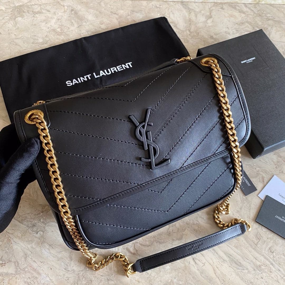 Saint Laurent NIKI baby Bag Black Ferragens Douradas