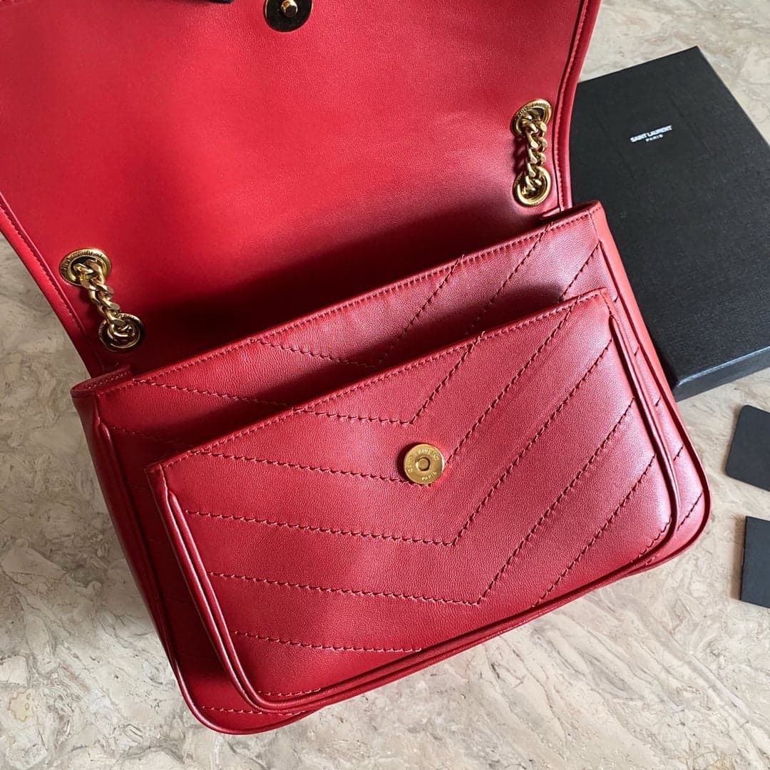 Saint Laurent NIKI baby Bag Red Ferragens Douradas