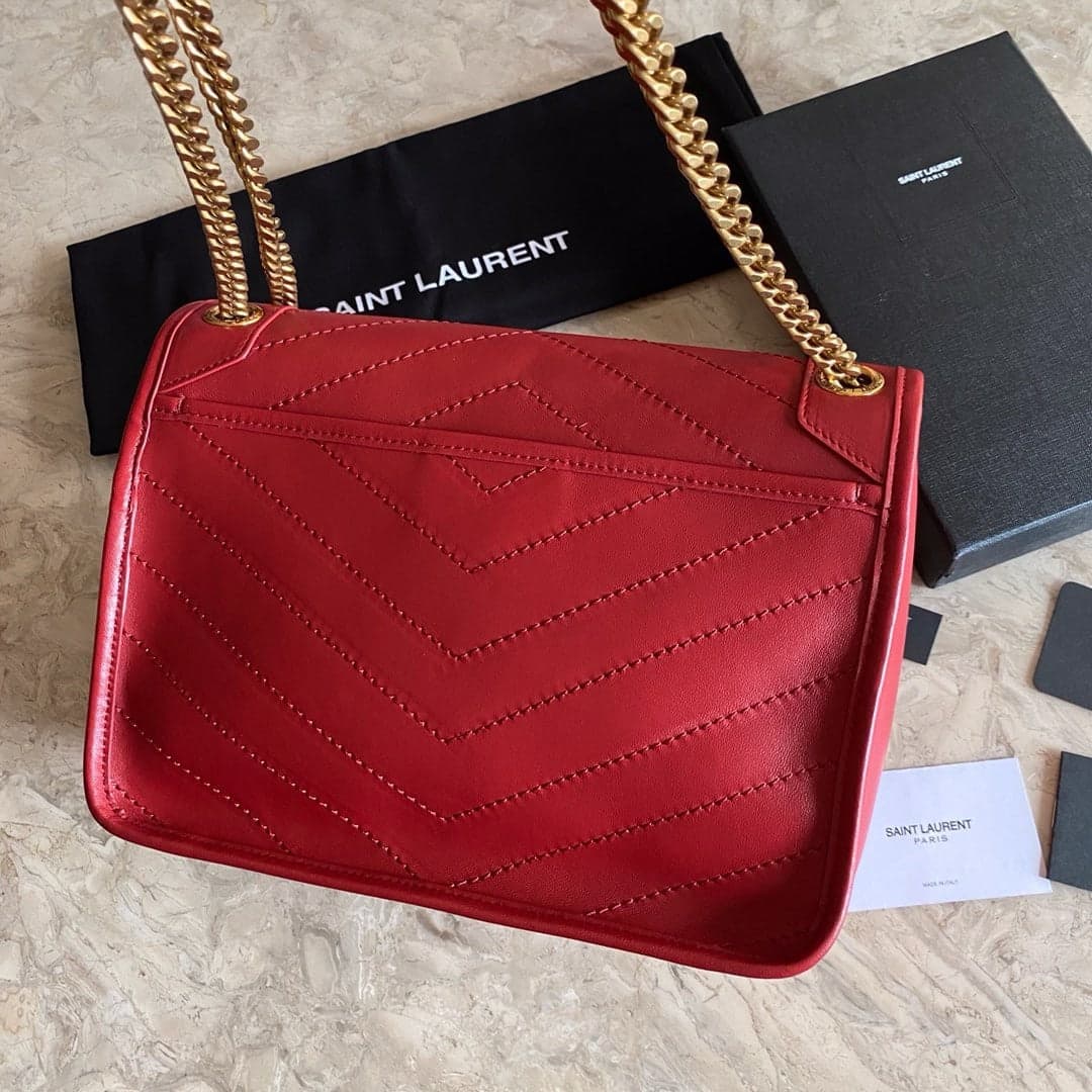 Saint Laurent NIKI baby Bag Red Ferragens Douradas