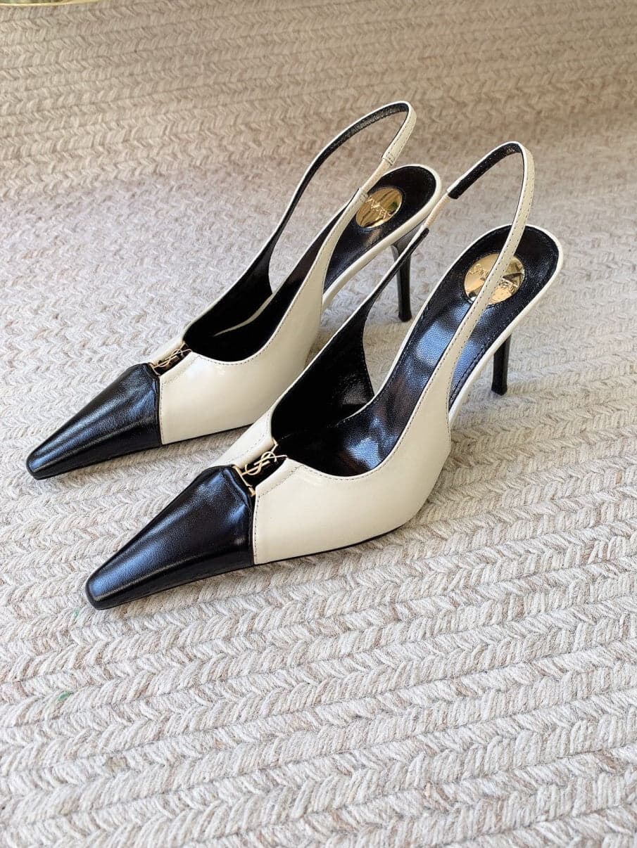 Saint Laurent Scarpin Slingback Babylone Breteuil Noir 90 mm