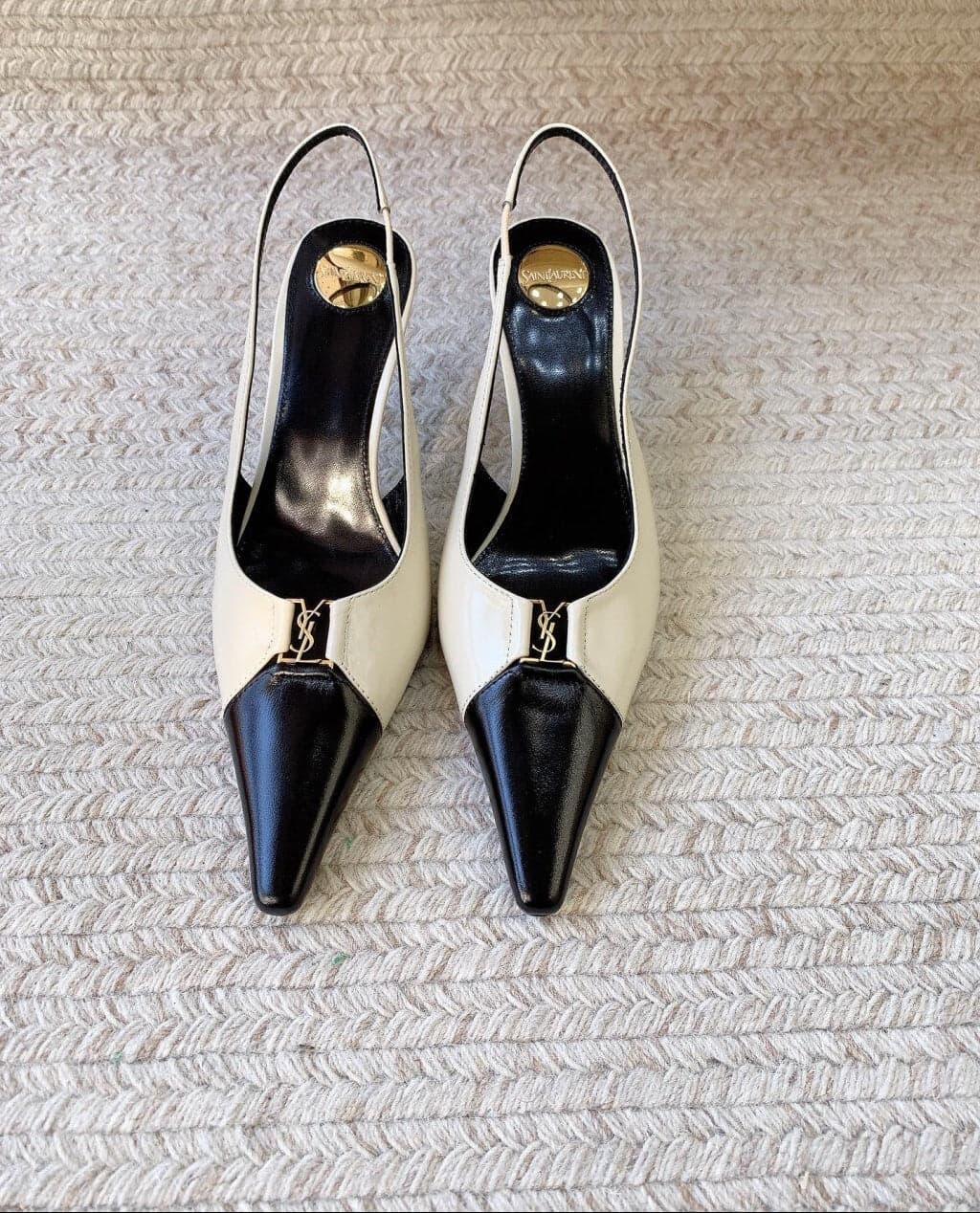 Saint Laurent Scarpin Slingback Babylone Breteuil Noir 75 mm