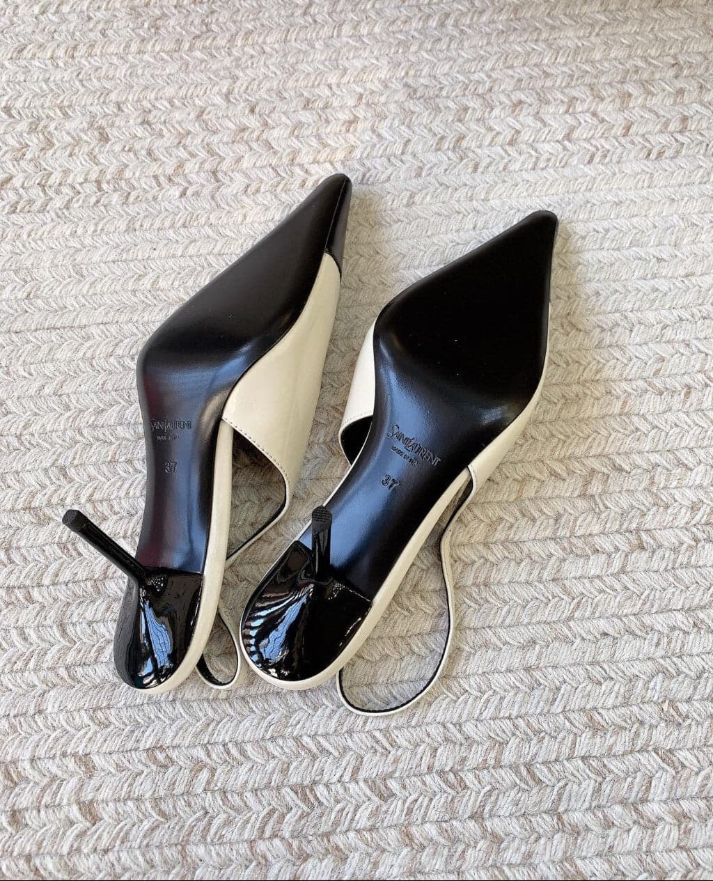 Saint Laurent Scarpin Slingback Babylone Breteuil Noir 75 mm