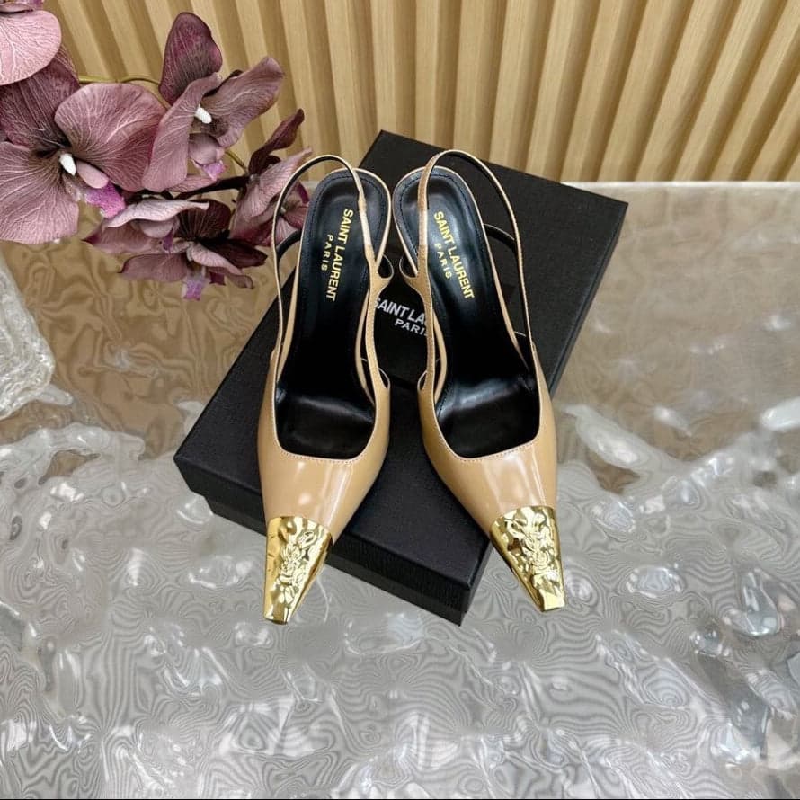 Saint Laurent Scarpin Slingback Jeanne Beige