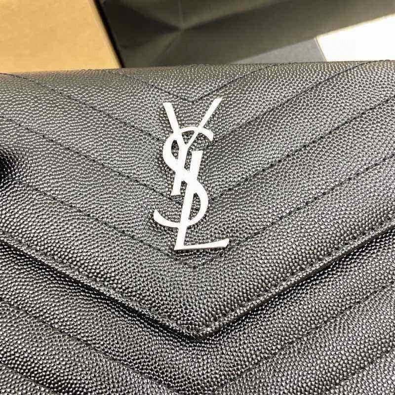 Saint Laurent Shoulder Bag Preta Ferragens Prata