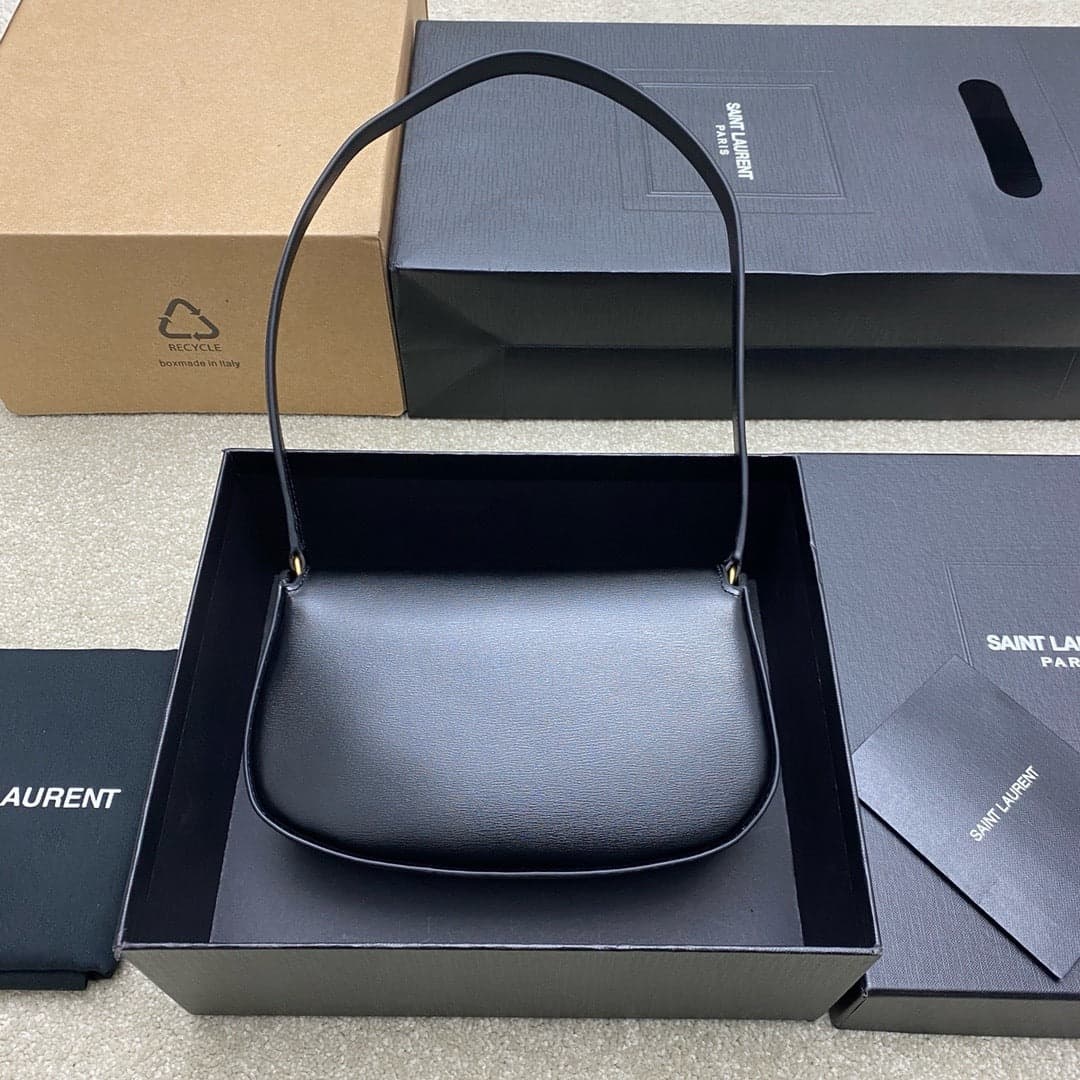 Saint Laurent Mini Voltaire in Box Black Ferragens Douradas