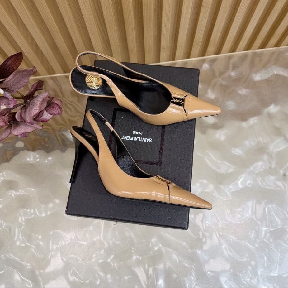 Scarpin Babylone Breteuil Saint Laurent Beige