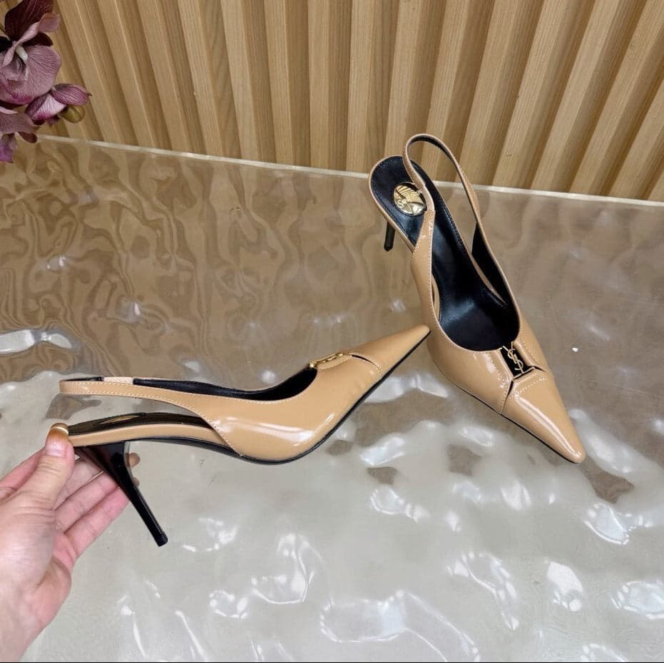 Scarpin Babylone Breteuil Saint Laurent Beige