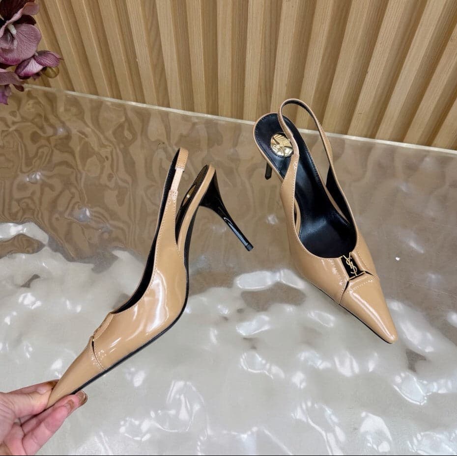 Scarpin Babylone Breteuil Saint Laurent Beige