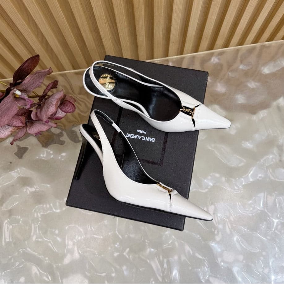 Scarpin Babylone Breteuil Saint Laurent White