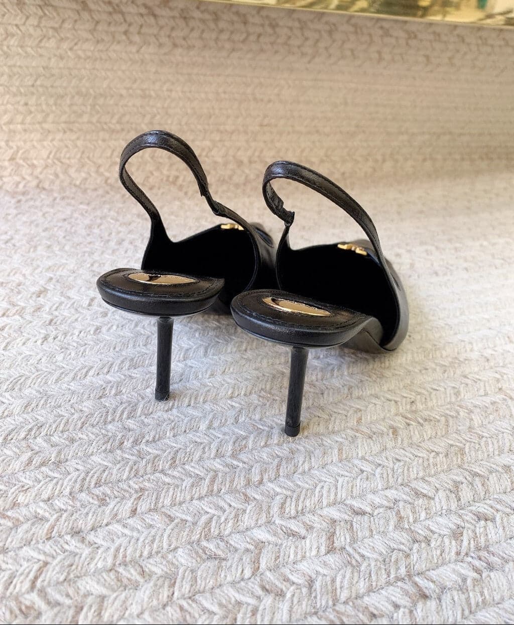Scarpin Slingback Babylone Breteuil Black Saint Laurent Black 75 mm