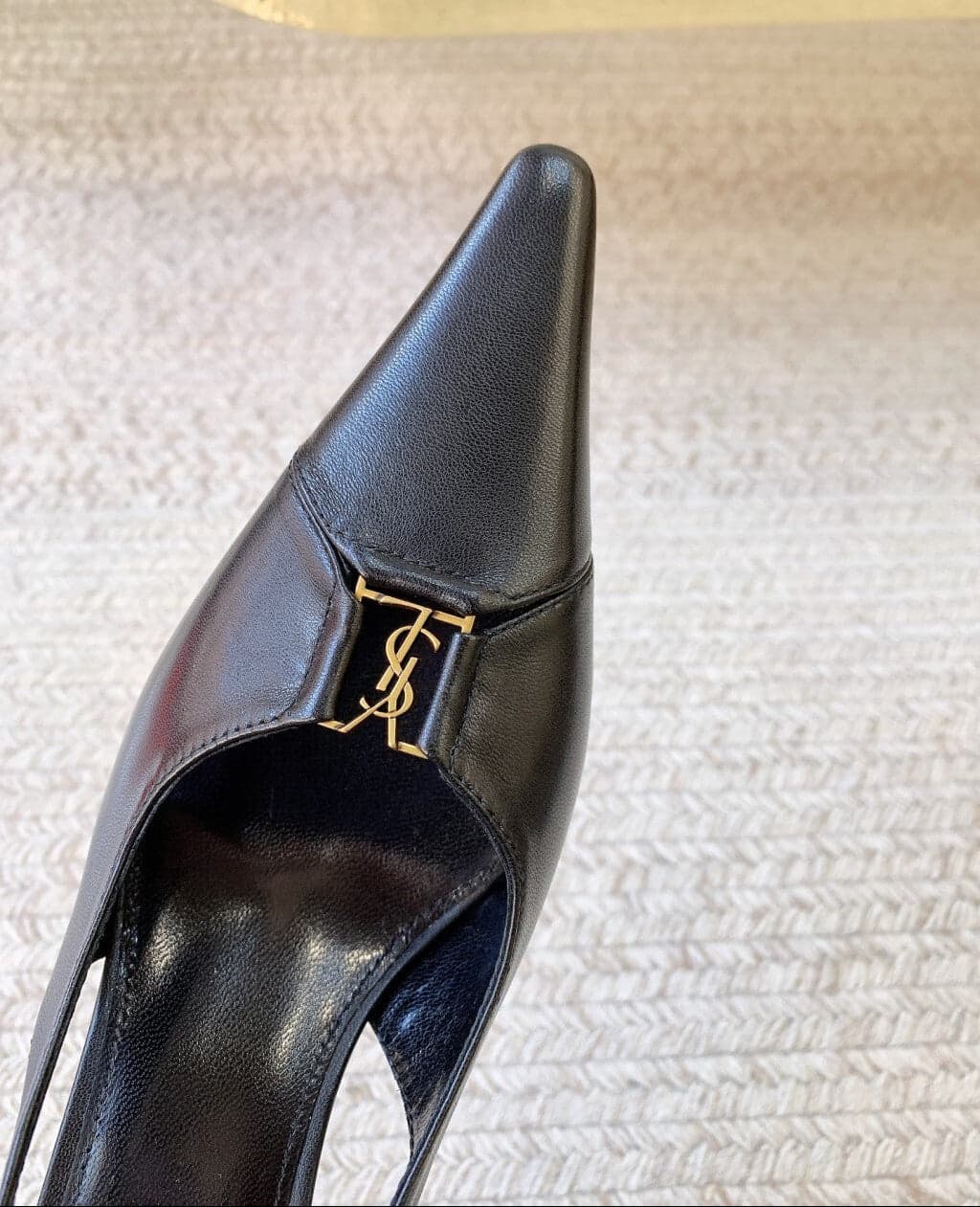 Scarpin Slingback Babylone Breteuil Black Saint Laurent Black 75 mm