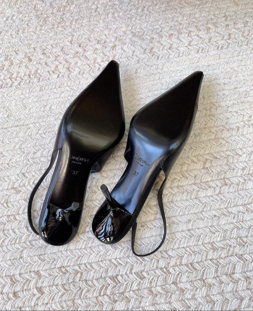 Scarpin Slingback Babylone Breteuil Black Saint Laurent Black 75 mm