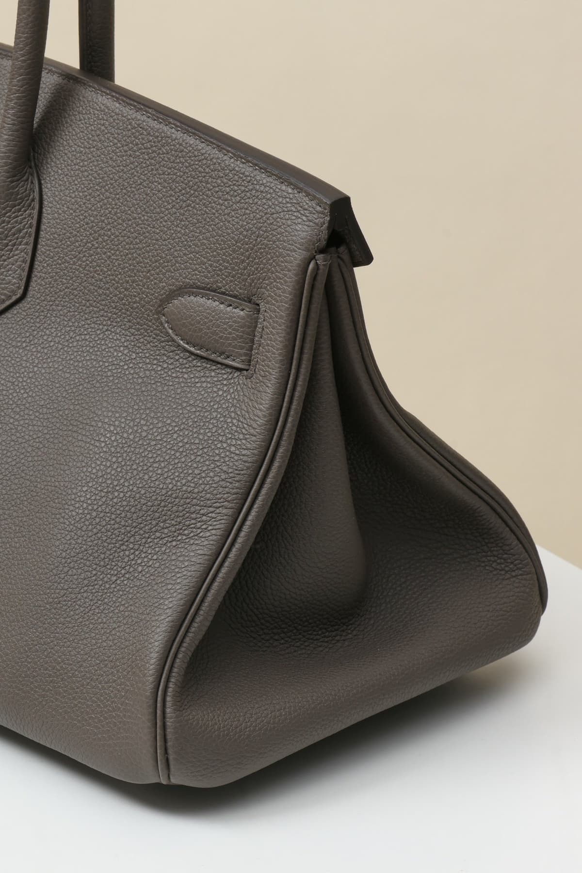 Shoulder Birkin Style Dark Grey Leather