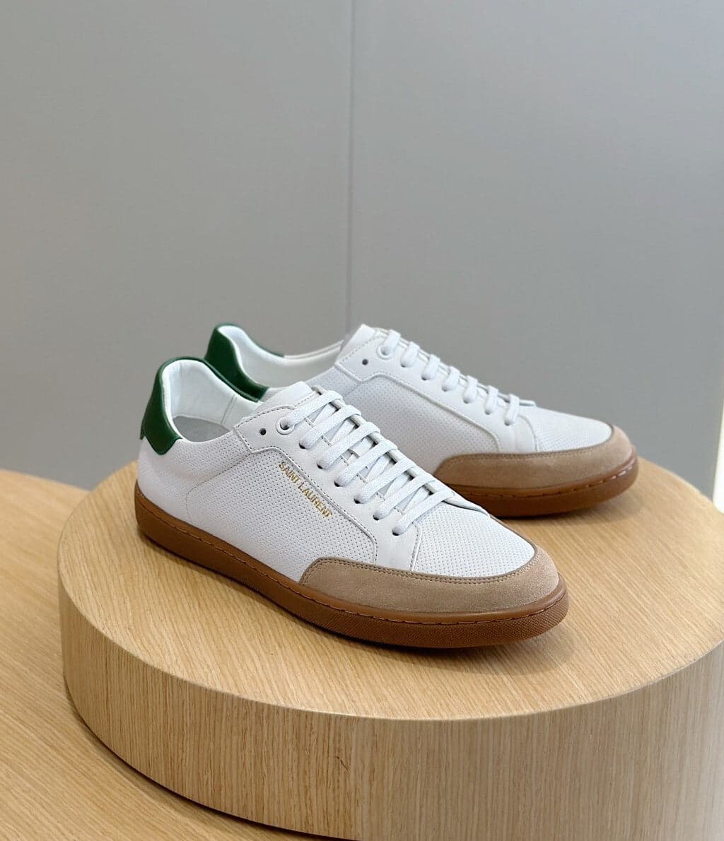 TÊNIS YVES SAINT LAURENT MESH AND LEATHER SNEAKERS LACE-UP