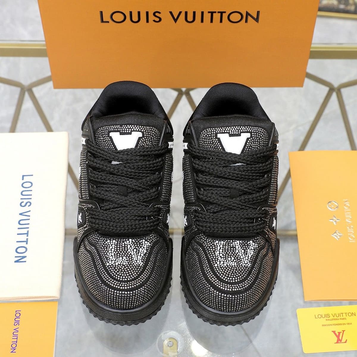 Trainer Maxi Crystals White Black