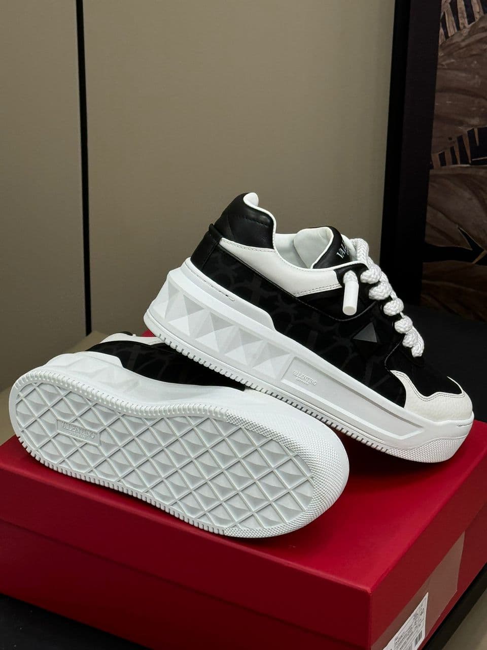 Valentino Garavani One Stud Panelled Sneakers