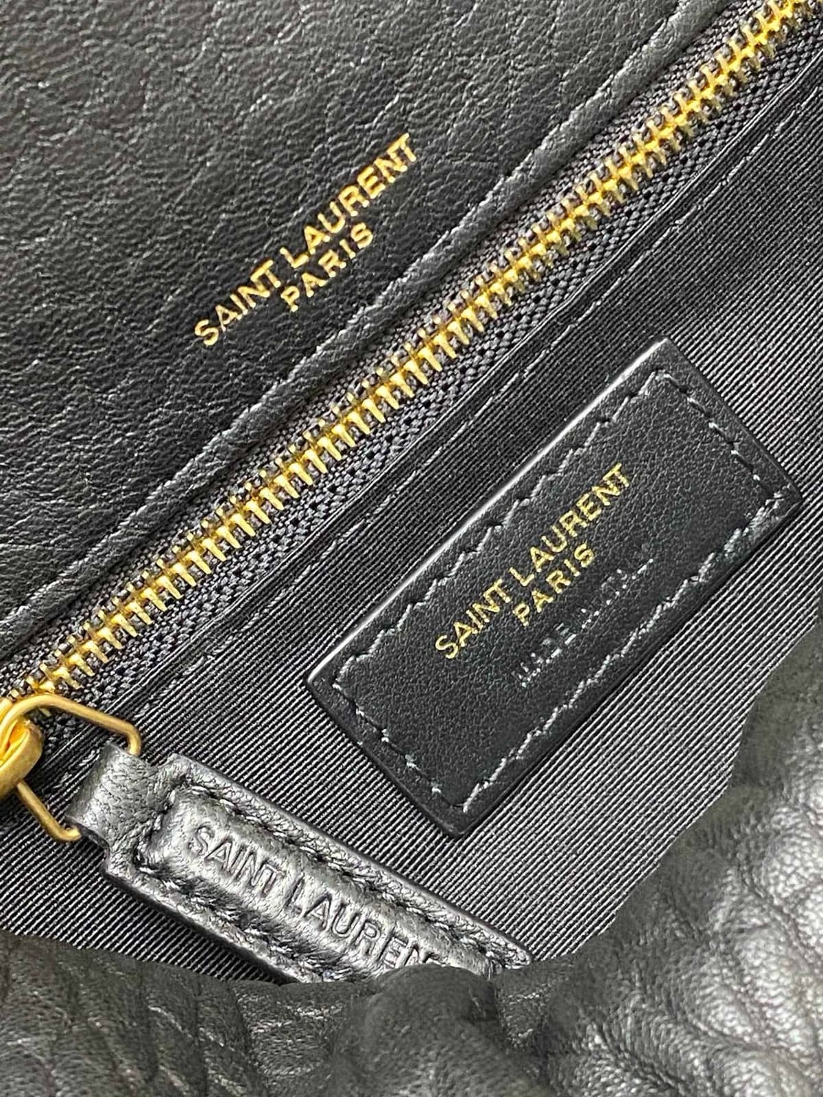Yves Saint Laurent Calypso Lambskin Black Ferragens Douradas