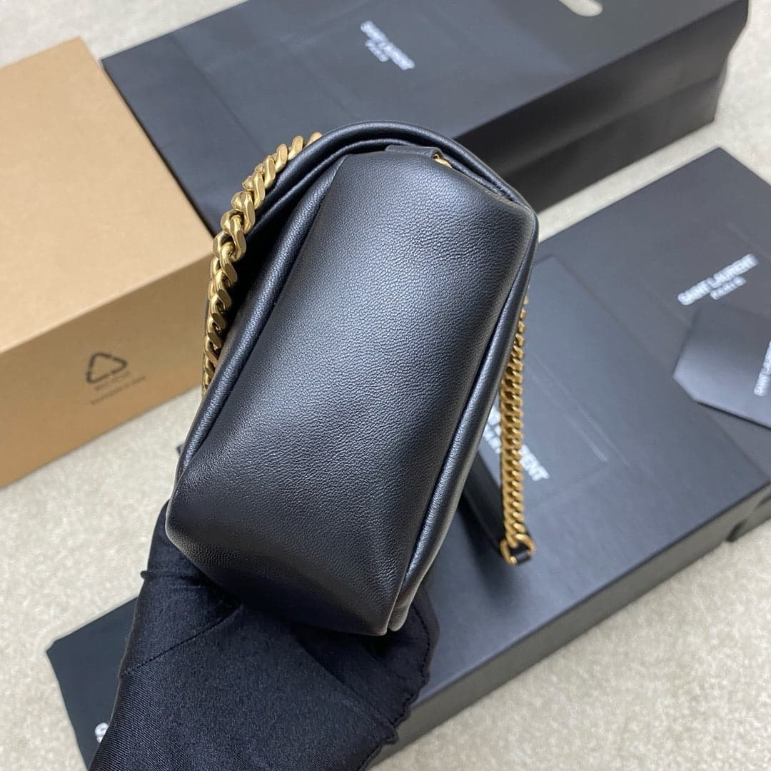 Yves Saint Laurent Calypso Lambskin Black Ferragens Douradas