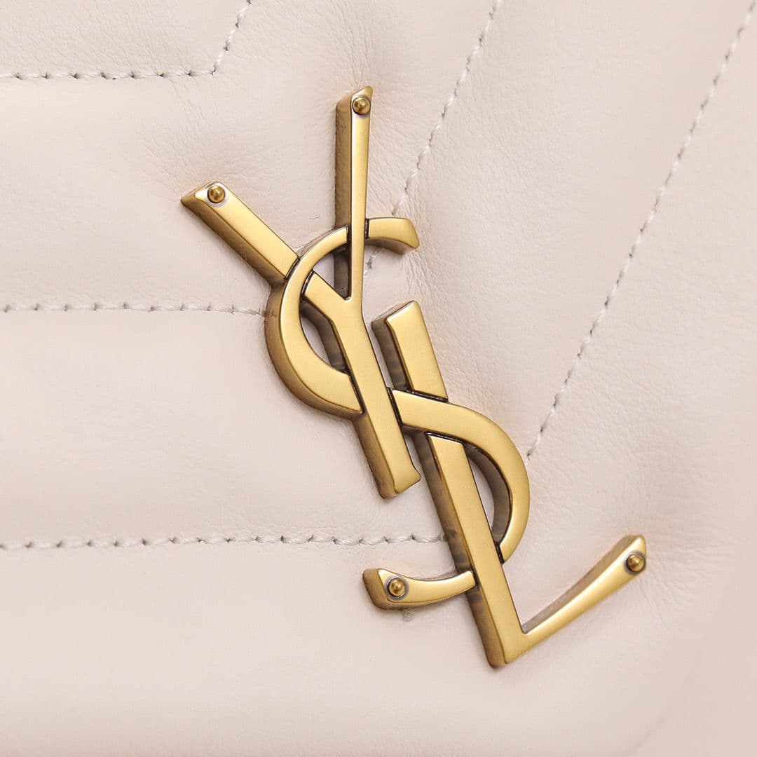 Saint Laurent Loulou Toy Bag White Ferragens Douradas