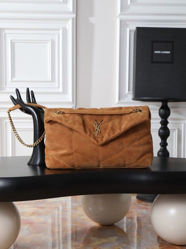 Yves Saint Laurent Medium Puffer Leather Camel ..
