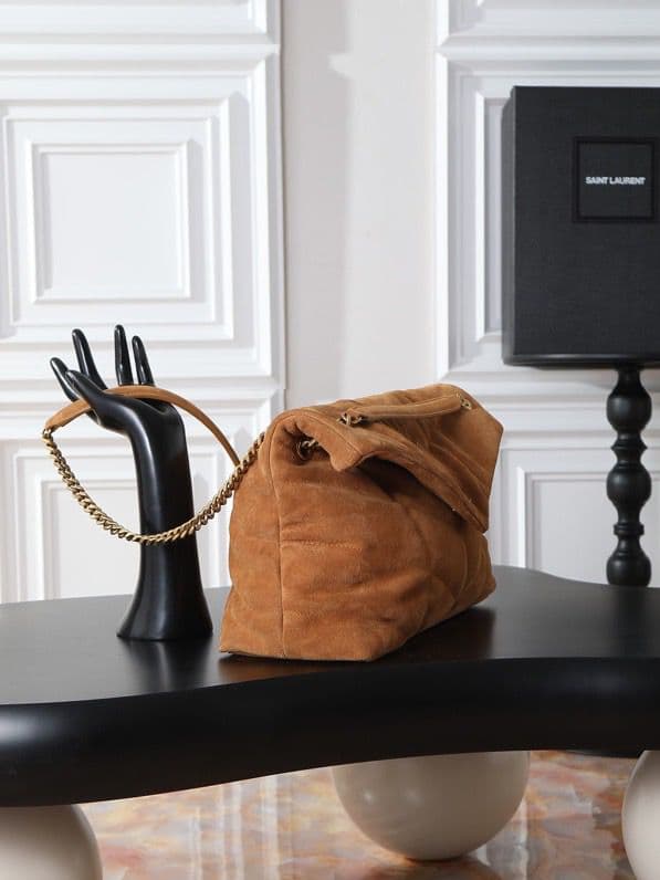 Yves Saint Laurent Medium Puffer Leather Camel ..