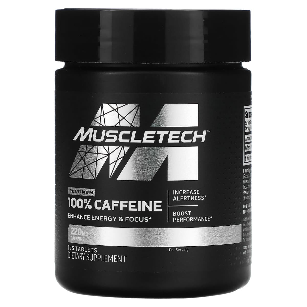 MuscleTech Platinum 100% Caffeine 220 mg 125 Cápsulas