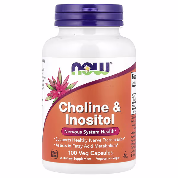 NOW Choline e Inositol 100 Cápsulas
