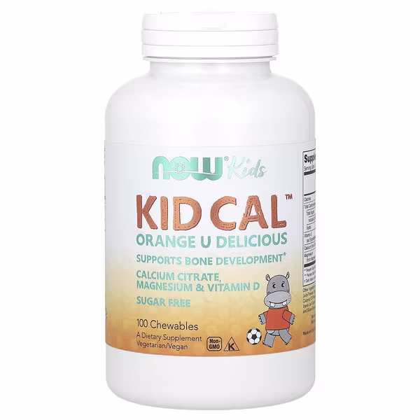 NOW Kids Calcium Citrate Magnesium Vitamina D 100 Cápsulas