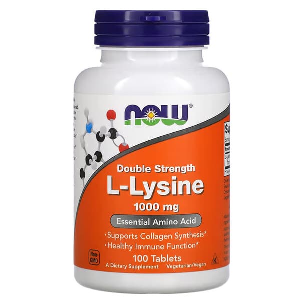 NOW L-Lysine 1000mg 100 Cápsulas