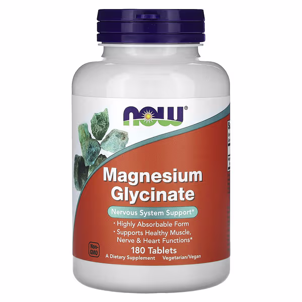 NOW Magnesium Glycinate 180 Cápsulas