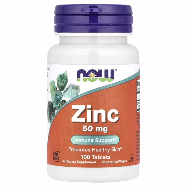 NOW Zinc 50mg 100 Cápsulas
