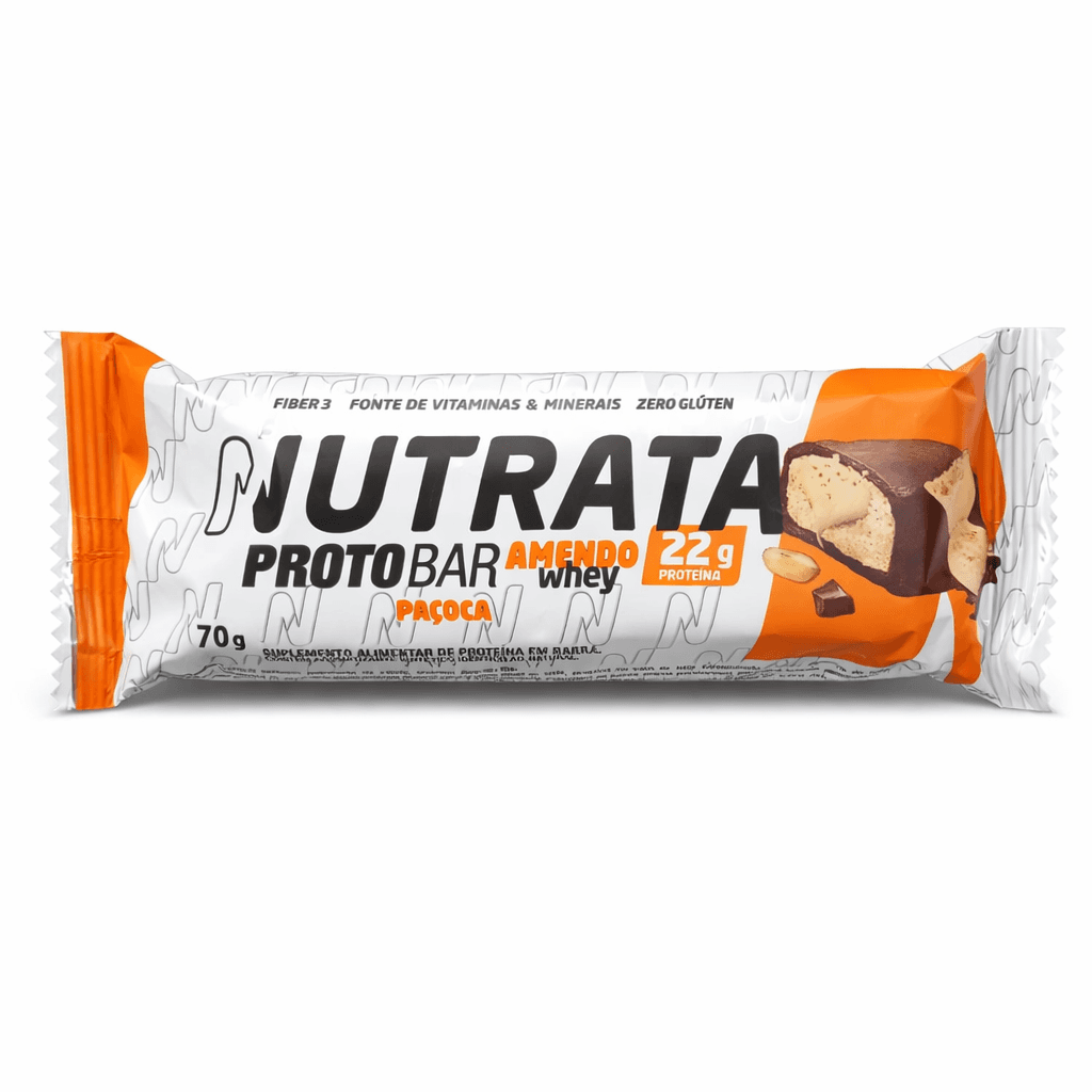 Nutrata Barra de Proteina Protobar Amendo whey Paçoca 70g