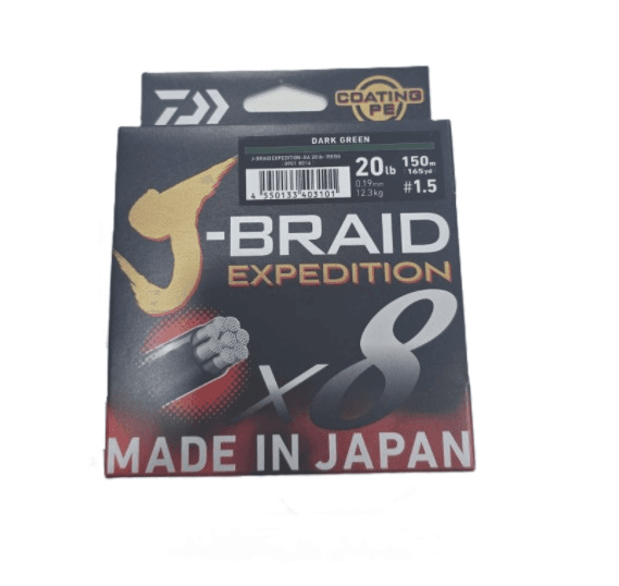 DAIWA LINEA J-BRAID X8 20LB 150M 0.19MM DARK GREEN