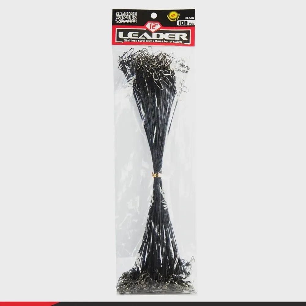 MARINE ACCESORIOS LEADER 90LB ACERO INOXIDABLE 12" - 30 CM BLACKNICKEL