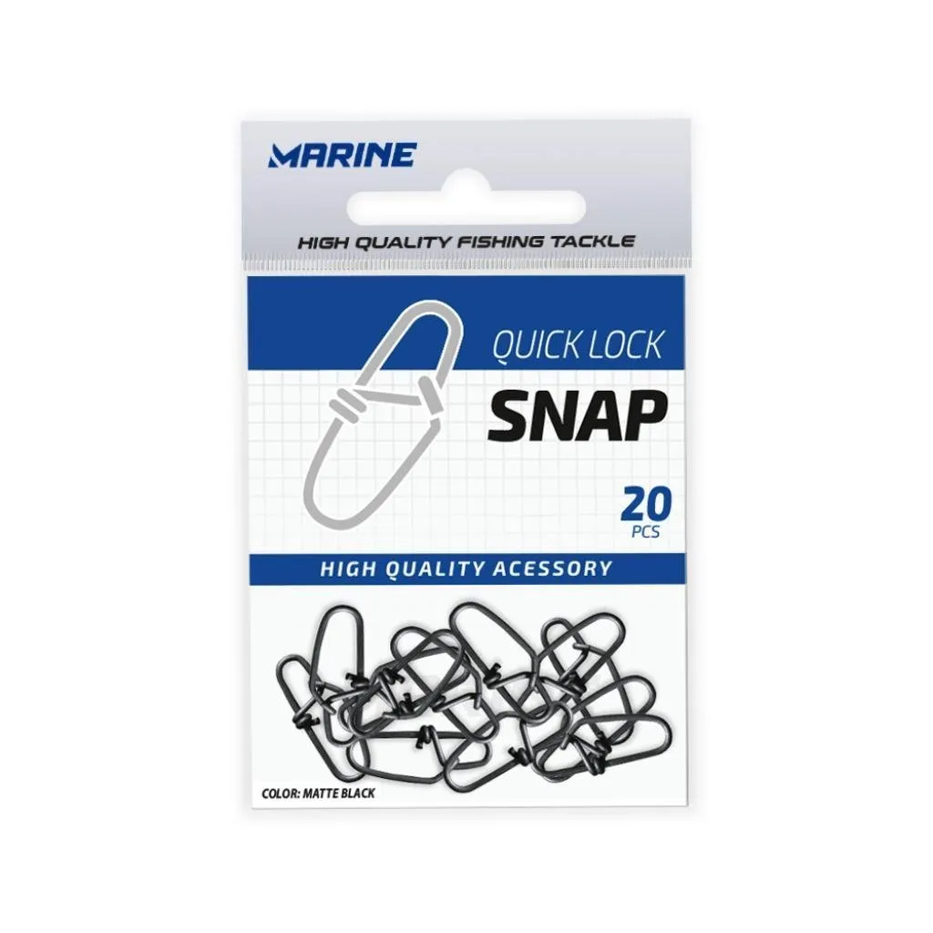 Marine Quick Lock Snap CT Aço Inox 1 (1.3 Cm) Preto