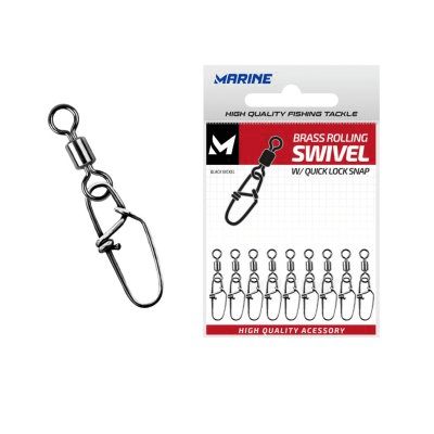 Marine Girador Rolling Swivel CT 2 c/20 Quick Lock Blacknikel