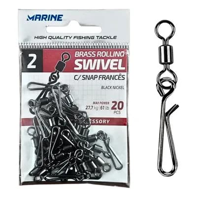 Marine Girador Rolling Swivel CT 2 c/20 Snap Frances Blacknickel