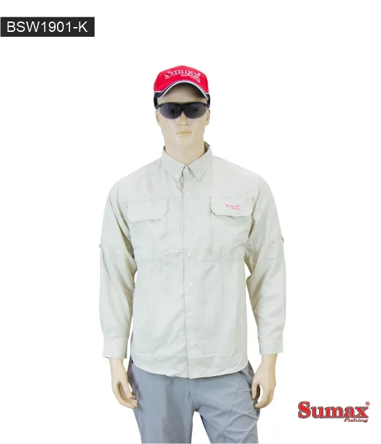 SUMAX CAMISA BSW1901-K VENTILADA MANG.LARGA MAS (T) L KAKI