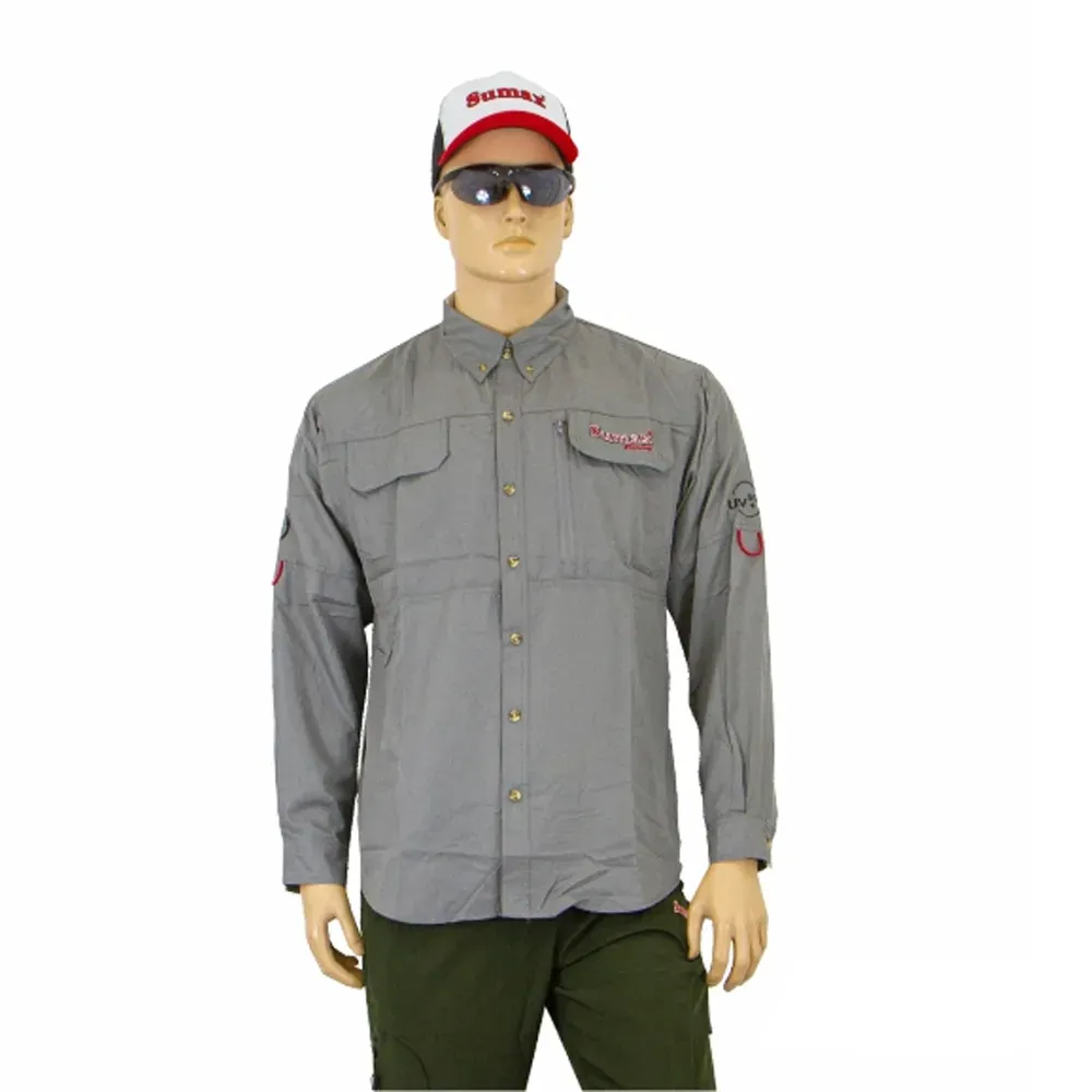 SUMAX CAMISA DE PESCA BSW2301-G VENTILADA MANG.LARGA GRIS (T) XL