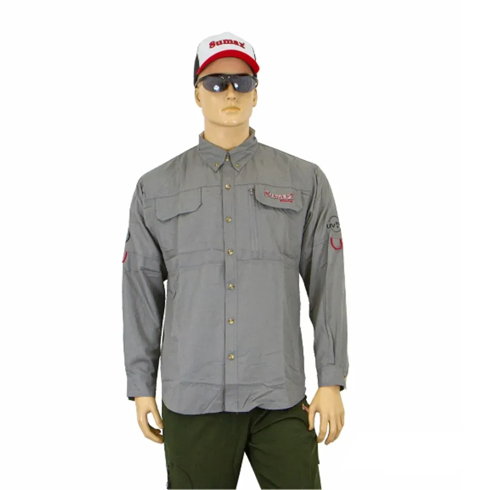 SUMAX CAMISA DE PESCA BSW2301-G VENTILADA MANG.LARGA M (T) XXXL GRIS