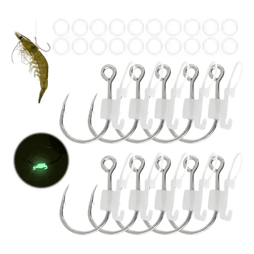 Top Fishing Anzol Shrimp Hook Ring Luminous 5PCS 17