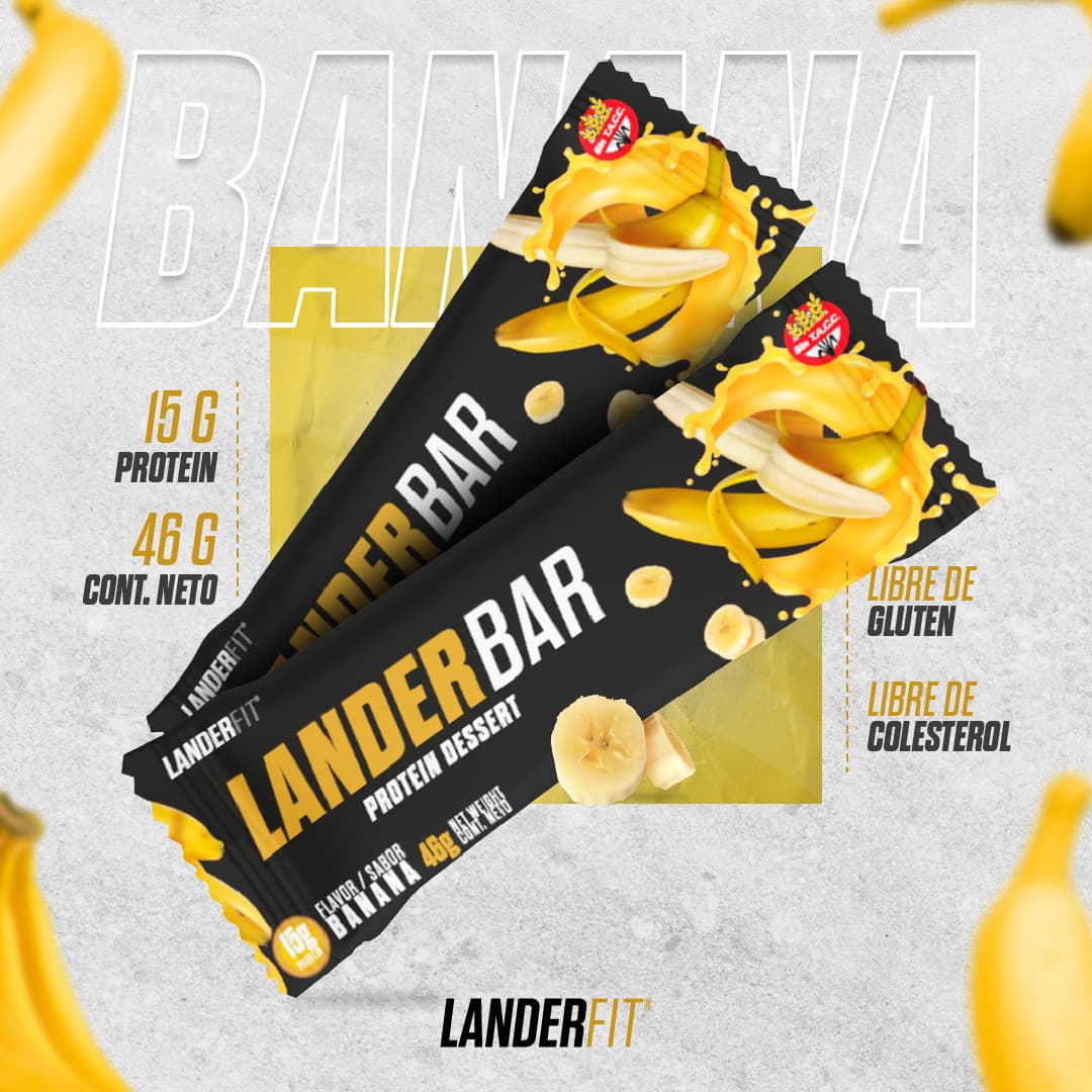 Barra de proteína landerbar protein dessert banana