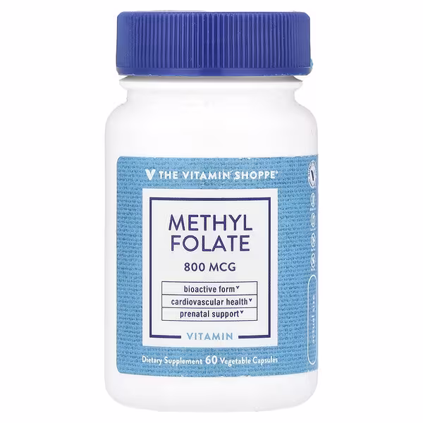 The Vitamin Shoppe Methylfolate 800 mcg 60 capsulas