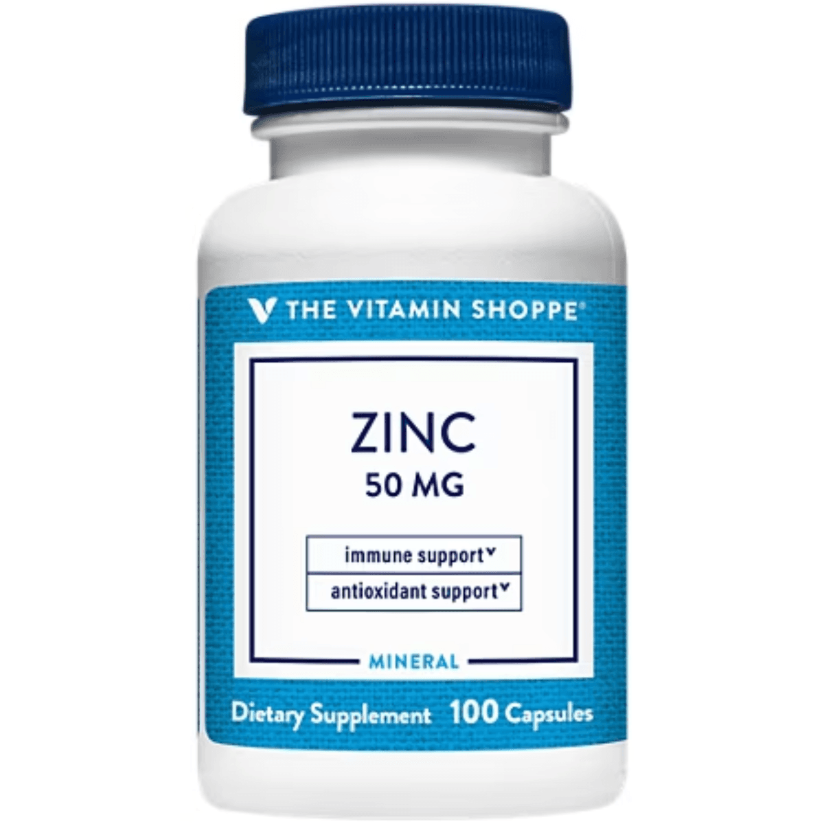 The Vitamin Shoppe Zinco 50mg 100 capsulas