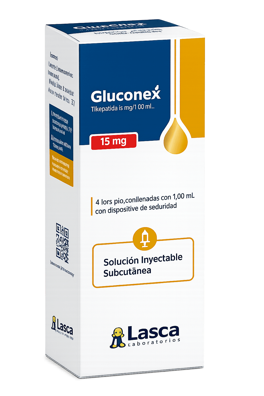 Gluconex Tirzepatida 15mg — 4 Seringas Pré-Cheias