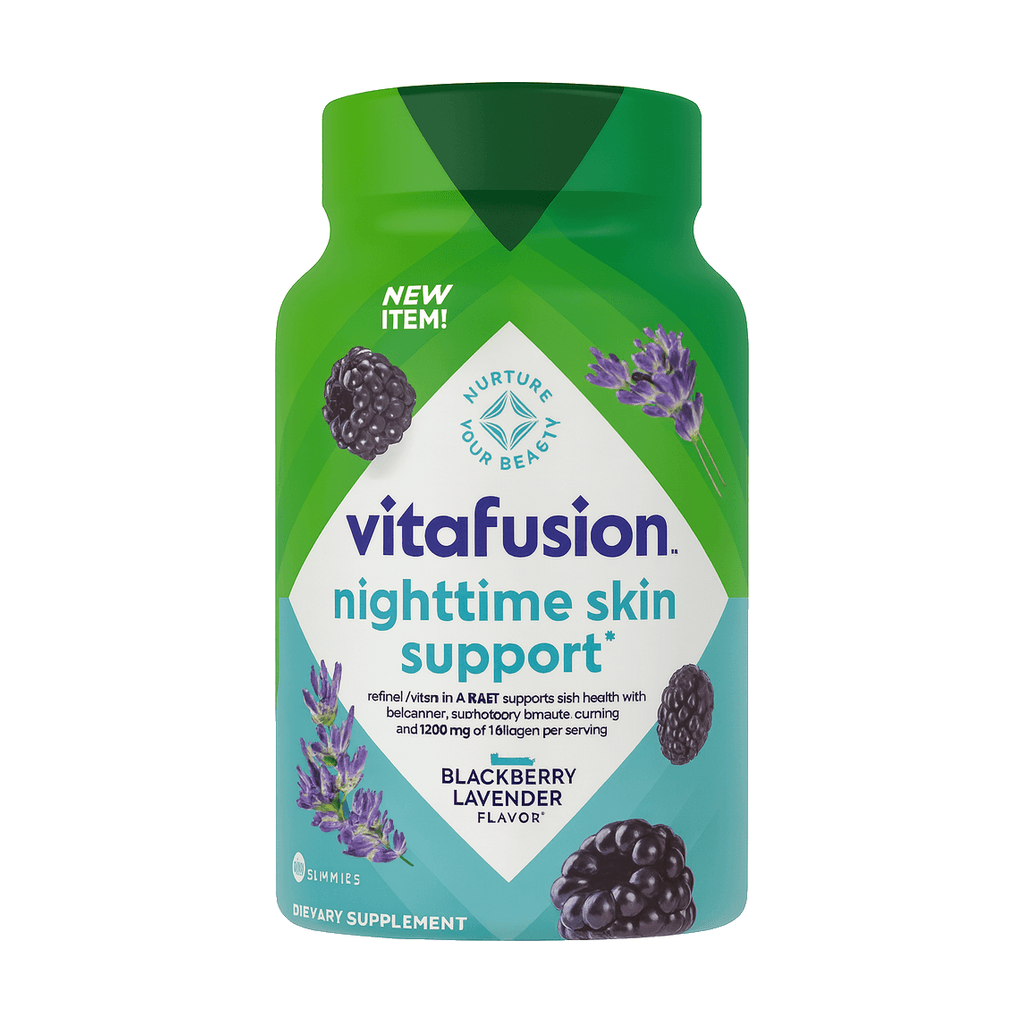 Vitafusion Nighttime Skin Support Blackberry Lavender 90 Gummies
